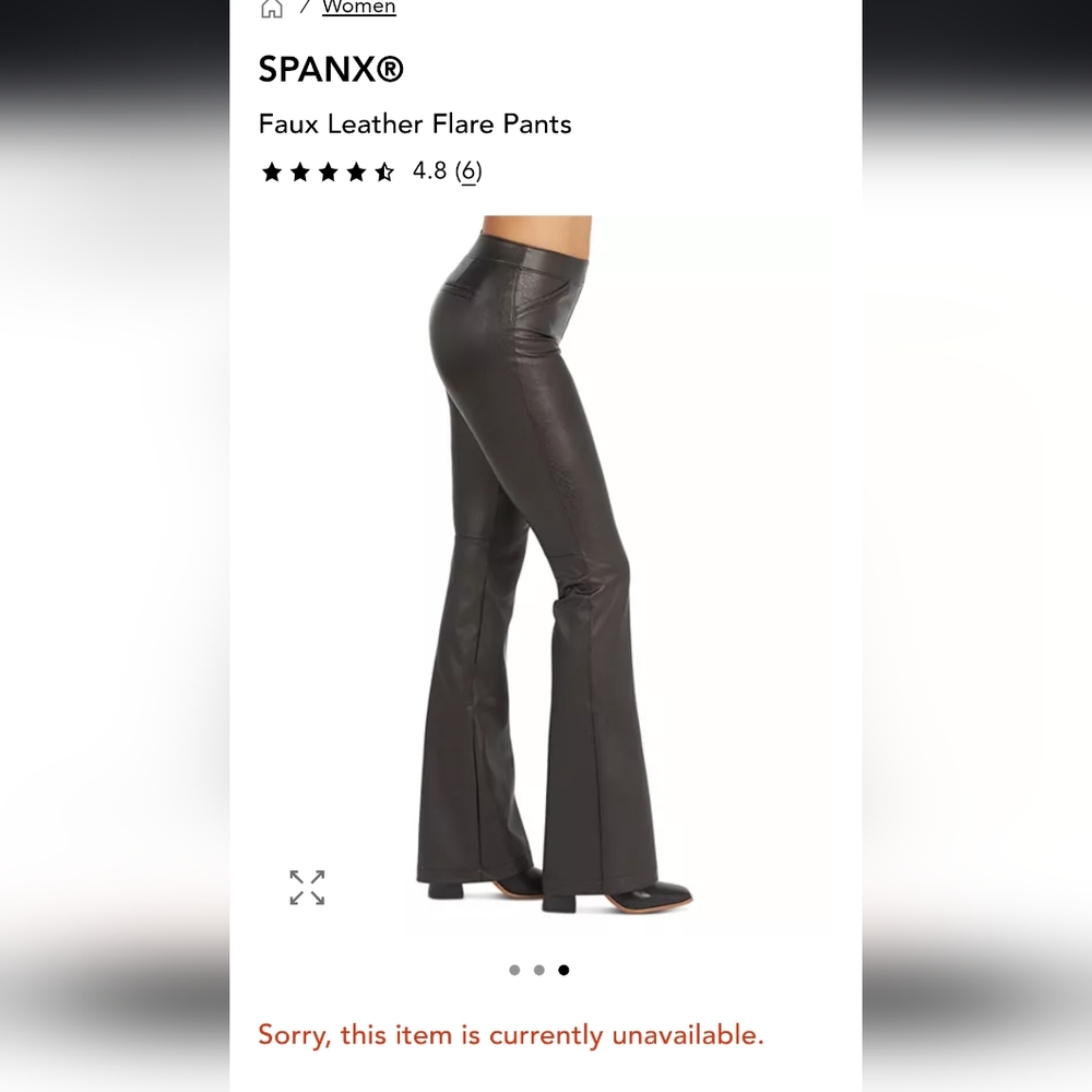SPANX Black Faux Leather Flare Pants